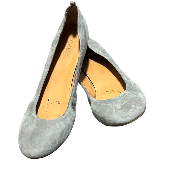 J. CREW Women's Soft Gray Suede Round Toe Ballet Flat Comfortable Shoes-Size 8 - Picture 11 of 14